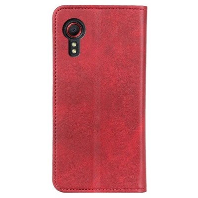 Samsung Galaxy Xcover 7 (G556B) „Split“ красный кожаный чехол-книжка | Vacins.lv