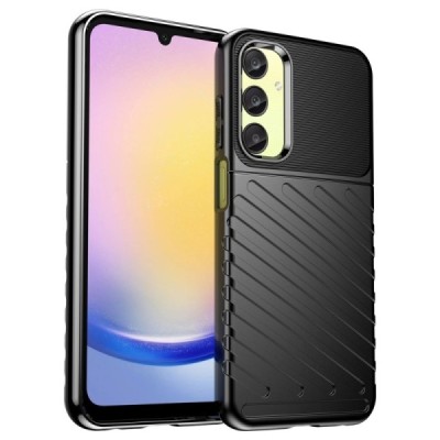 Samsung Galaxy A25 (SM-A256) твердый силиконовый чехол из TPU чёрного цвета | Vacins.lv