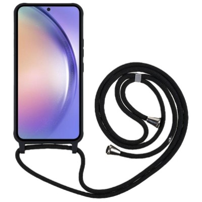Samsung Galaxy S24 (SM-S921) Strap твердый силиконовый чехол из TPU чёрного цвета | Vacins.lv