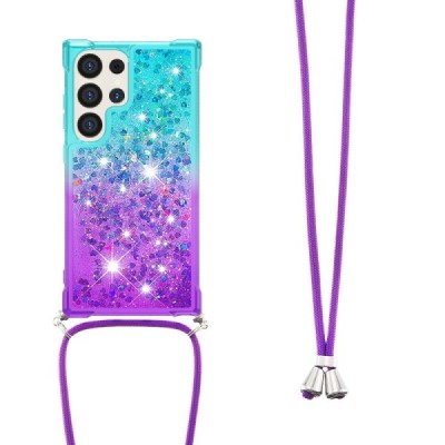 Твердый силиконовый чехол (TPU) „Strap“ Shine для Samsung Galaxy S24 Ultra (SM-S928), мятного/фиолетового цвета | Vacins.lv