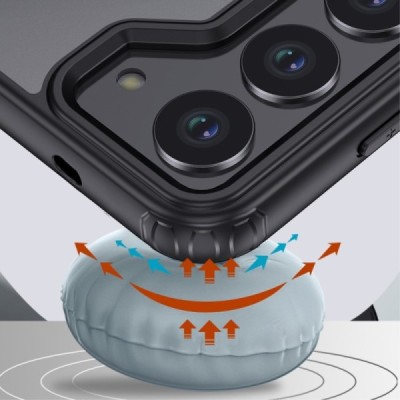 Samsung Galaxy S24+ (SM-S926) Armor прозрачный твердый силиконовый чехол (TPU) с черной окантовкой | Vacins.lv