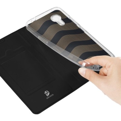 „Dux Ducis“ Skin серии Samsung Galaxy Xcover 7 (G556B) чёрный кожаный чехол-книжка | Vacins.lv