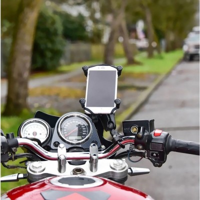 „RAM Mounts“ X-Grip U-Bolt Base telefona turētājs motociklam (piestiprina pie stūres) | Vacins.lv