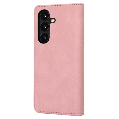Samsung Galaxy S24+ (SM-S926) „Split“ розовый кожаный чехол-книжка | Vacins.lv