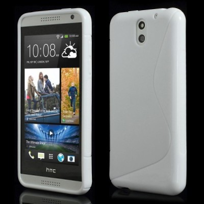 HTC Desire 610 balts cieta silikona futrālis / Vacins.lv