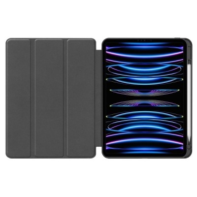 Apple iPad Pro 11 (2025) / 11 (2024) atvēramais melns maciņš - maks ar vietu, kur ielikt stylus | Vacins.lv