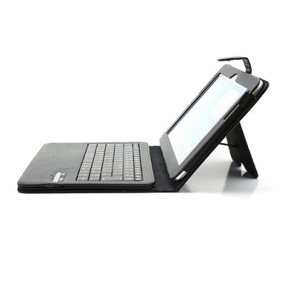 Samsung Galaxy Note 10.1 N8000 ādas atvēramais melns maciņš ar bluetooth tastatūra / Vacins.lv
