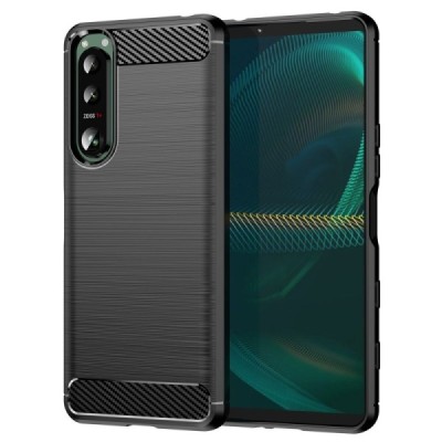 Sony Xperia 5 III „Carbon“ cieta silikona (TPU) melns apvalks | vacins.lv