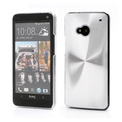 HTC One M7 plastmasas cd stila sudrabs apvalks / vacins.lv