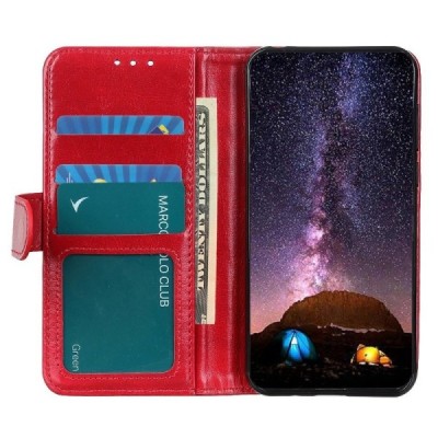 Xiaomi Redmi Note 13 Pro 5G (Poco X6 5G) открываемый красный кожаный чехол - книжка | Vacins.lv
