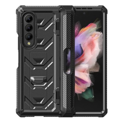 „Rugged“ Charcoal Fibre Samsung Galaxy Z Fold3 5G (F926B) чёрный твердый чехол | Vacins.lv