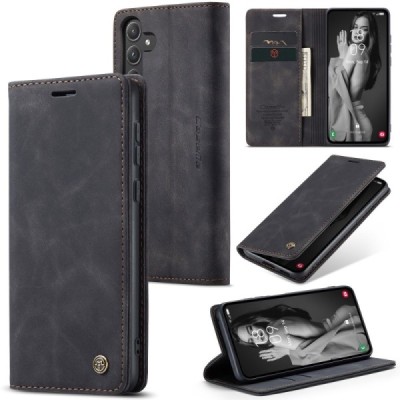Samsung Galaxy A55 5G (SM-A556) CaseMe Retro открываемый, Чёрного цвета, кожаный чехол – книжка | Vacins.lv