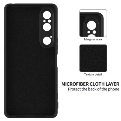 Sony Xperia 1 VI Shell cieta silikona (TPU) apvalks - melns | vacins.lv