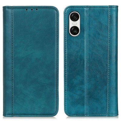 Sony Xperia 10 VI Binfen солидная открываемый зелёный кожаный чехол - книжка | Vacins.lv