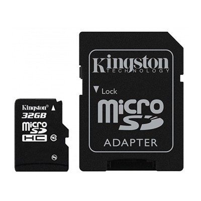 „Kingston“ MicroSD atmiņas karte 32 Gb, 10 klase, U1, V10 ar SD adapteri | Vacins.lv