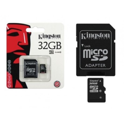 „Kingston“ MicroSD atminties kortelė 32 Gb, 10 Klasė, U1, V10 su SD adapteriu | Priedai.lt