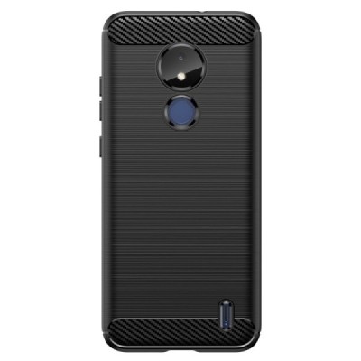 Твердый силиконовый чехол „Carbon“ (TPU) для Nokia C21,чёрного цвета | Vacins.lv