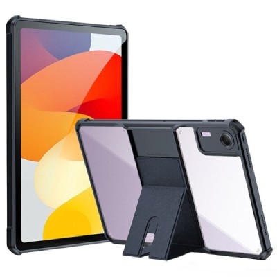 Xiaomi Redmi Pad SE 11" „XUNDD“ Kickstand dzidrs apmales melnā krāsā cieta silikona (TPU) akrils apvalks | Vacins.lv
