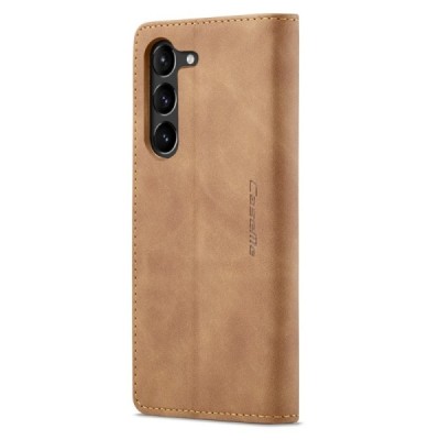 Samsung Galaxy S24 (SM-S921) CaseMe Retro открываемый, светло-коричневый, кожаный чехол – книжка | Vacins.lv