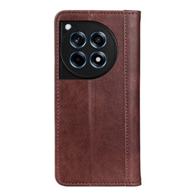 OnePlus 12R (Ace 3) коричневый кожаный чехол-книжка | Vacins.lv