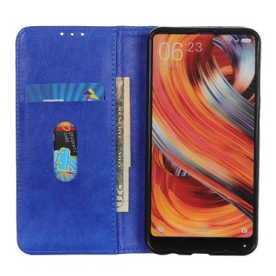Sony Xperia 1 VI синий кожаный чехол-книжка | Vacins.lv