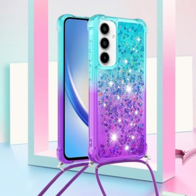 Samsung Galaxy A55 5G (SM-A556) „Strap“ Shine cieta silikona (TPU) piparmētru violeta apvalks | Vacins.lv