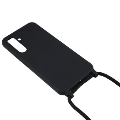 Samsung Galaxy A55 5G (SM-A556) Strap cieta silikona (TPU) melns apvalks | vacins.lv