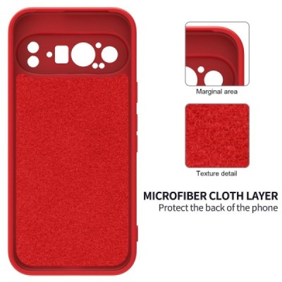 Google Pixel 9 Pro Shell cieta silikona (TPU) apvalks - sarkans | vacins.lv