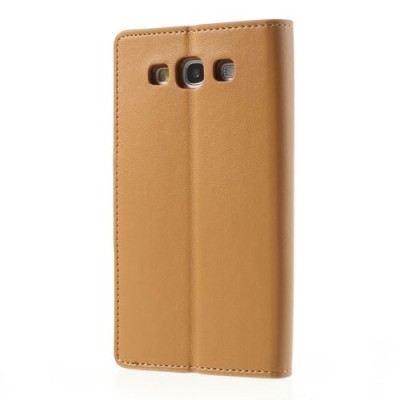 Samsung Galaxy S3 i9300 Mercury Sonata atvērams brūns ādas futrālis - maciņš / Vacins.lv