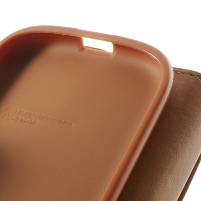 Samsung Galaxy S3 i9300 Mercury Sonata atvērams brūns ādas futrālis - maciņš / Vacins.lv