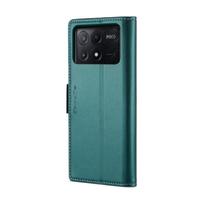 Xiaomi Poco X6 Pro 5G (Redmi K70E) CaseMe Leather открываемый, зелёный, кожаный чехол – книжка | Vacins.lv