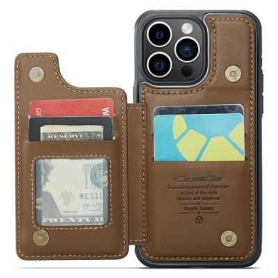 Apple iPhone 15 Pro „CaseMe“ Wallet коричневый чехол | Vacins.lv