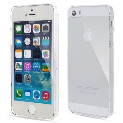 Apple iPhone 5S dzidrs (caurspīdīgs) cieta silikona TPU pasaulē planākais balts futrālis / Vacins.lv