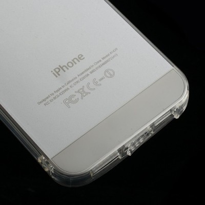 Apple iPhone 5S dzidrs (caurspīdīgs) cieta silikona TPU pasaulē planākais balts futrālis / Vacins.lv