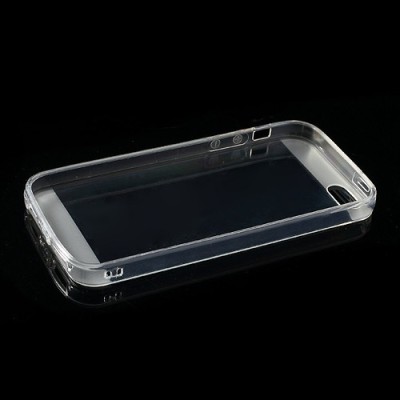 Apple iPhone 5S dzidrs (caurspīdīgs) cieta silikona TPU pasaulē planākais balts futrālis / Vacins.lv