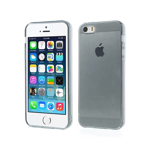 Planākais TPU dzidrs futrālis - pelēks (iPhone 5 / 5S / SE 2016)