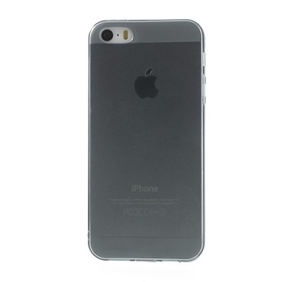 Apple iPhone 5S dzidrs (caurspīdīgs) cieta silikona TPU pasaulē planākais pelēks futrālis / Vacins.lv