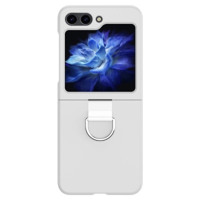 Samsung Galaxy Flip7 FE / Flip6 „Ring“ plastmasas balts apvalks | vacins.lv