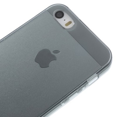 Apple iPhone 5S dzidrs (caurspīdīgs) cieta silikona TPU pasaulē planākais pelēks futrālis / Vacins.lv
