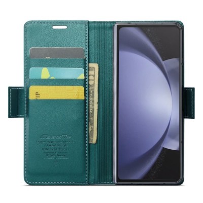 Samsung Galaxy Fold6 5G (SM-F956B) „CaseMe“ Leather открываемый зелёный кожаный чехол - книжка | Vacins.lv
