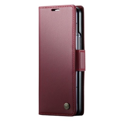 Samsung Galaxy Fold6 5G (SM-F956B) „CaseMe“ Leather открываемый бордовый кожаный чехол - книжка | Vacins.lv