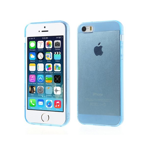 Planākais TPU dzidrs futrālis - zils (iPhone 5 / 5S / SE 2016)