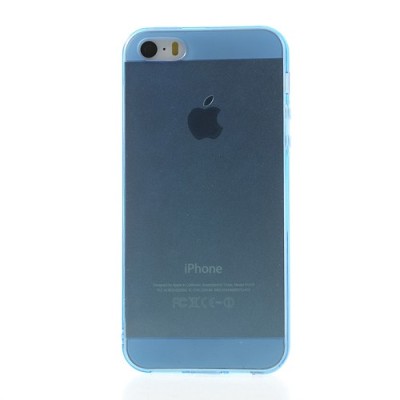 Apple iPhone 5S dzidrs (caurspīdīgs) cieta silikona TPU pasaulē planākais zils futrālis / Vacins.lv