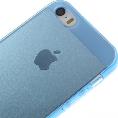 Apple iPhone 5S dzidrs (caurspīdīgs) cieta silikona TPU pasaulē planākais zils futrālis / Vacins.lv