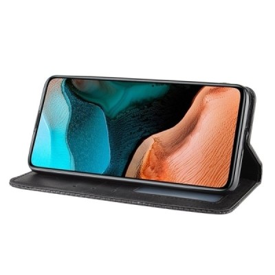 Xiaomi Poco F2 Pro Vintage черный кожаный чехол-книжка с магнитом | Vacins.lv