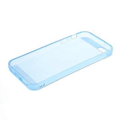 Apple iPhone 5S dzidrs (caurspīdīgs) cieta silikona TPU pasaulē planākais zils futrālis / Vacins.lv