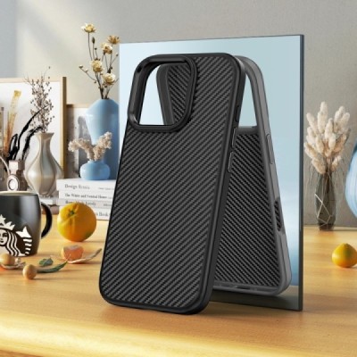 Apple iPhone 16 Pro "IPAKY" Carbon силиконовый TPU чёрный чехол | Vacins.lv