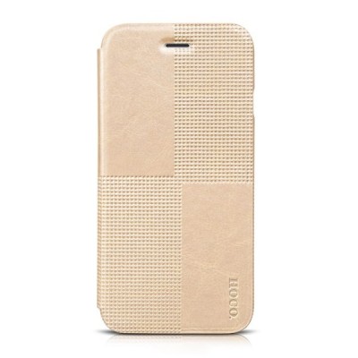 Greznais „HOCO“ Crystal Fashion sērijas ādas atvērams zelts Apple iPhone 6 (6s) futrālis / Vacins.lv