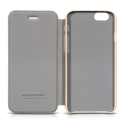 Greznais „HOCO“ Crystal Fashion sērijas ādas atvērams zelts Apple iPhone 6 (6s) futrālis / Vacins.lv