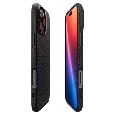 Apple iPhone 16 Pro Max "Spigen" Liquid Air melns cieta silikona apvalks | vacins.lv